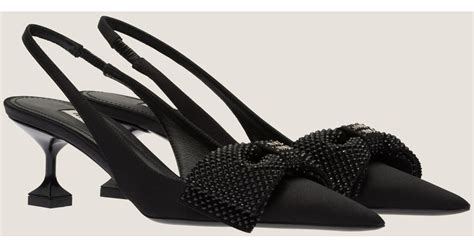 miu miu jewel slingback pump|Black Satin Slingback Pumps .